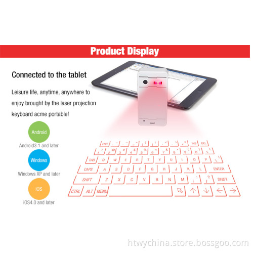 Universal Portable Wireless Bluetoothlaser Keyboard for Touch iPhone 5